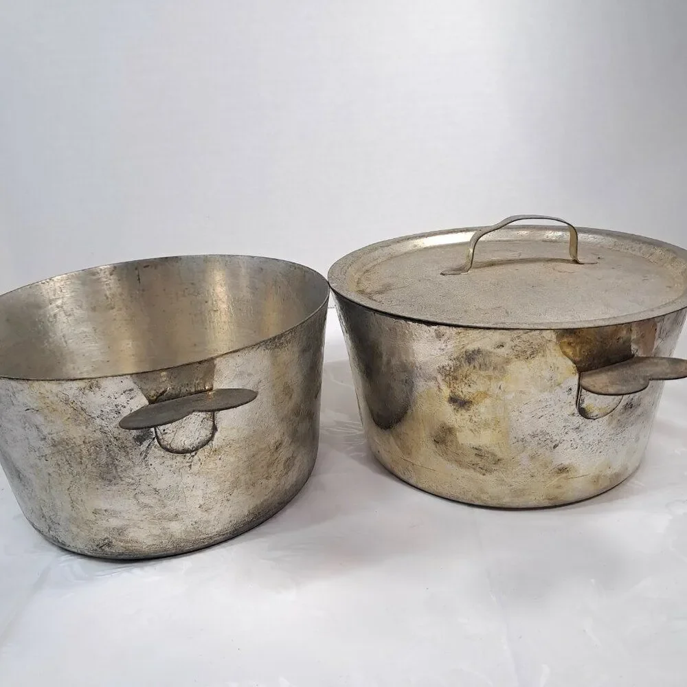 Vintage Cordon Bleu Charlotte Mold 2 Pots Heart Handles‎ Lid France #10 rustic
